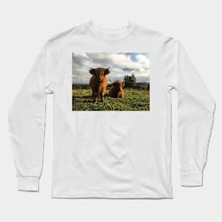 Scottish Highland Cattle Cow and Calf 2120 Long Sleeve T-Shirt